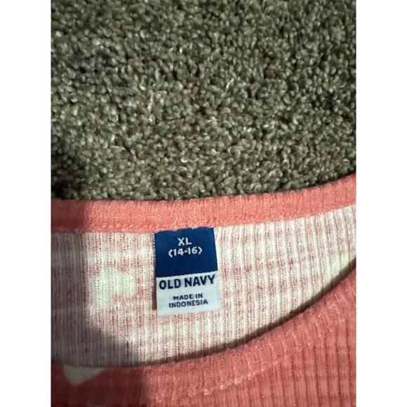 NWT Old Navy Long Sleeve Shirt Pink White Hearts Girls XL (14-16) - Picture 2 of 3